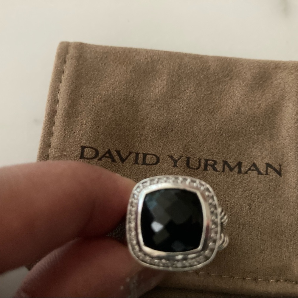 David Yurman Albion Onyx and Diamonds Pave Ring - size 7 mint condition